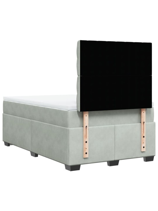 Box spring postel s matrací světle šedá 120x190 cm samet