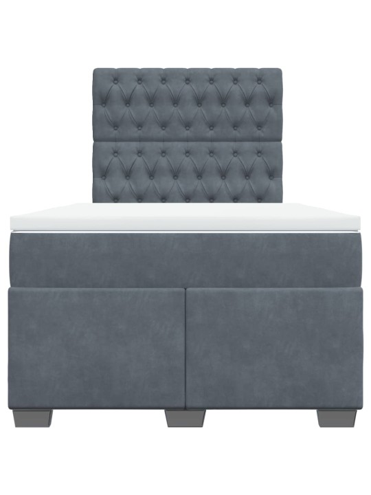 Box spring postel s matrací tmavě šedý 120x190 cm samet