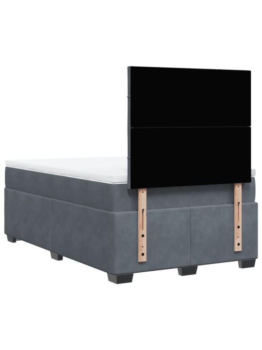 Box spring postel s matrací tmavě šedý 120x190 cm samet