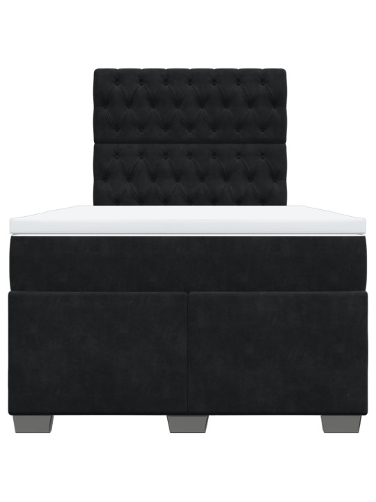 Box spring postel s matrací černá 120 x 190 cm samet