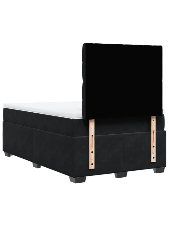 Box spring postel s matrací černá 120 x 190 cm samet