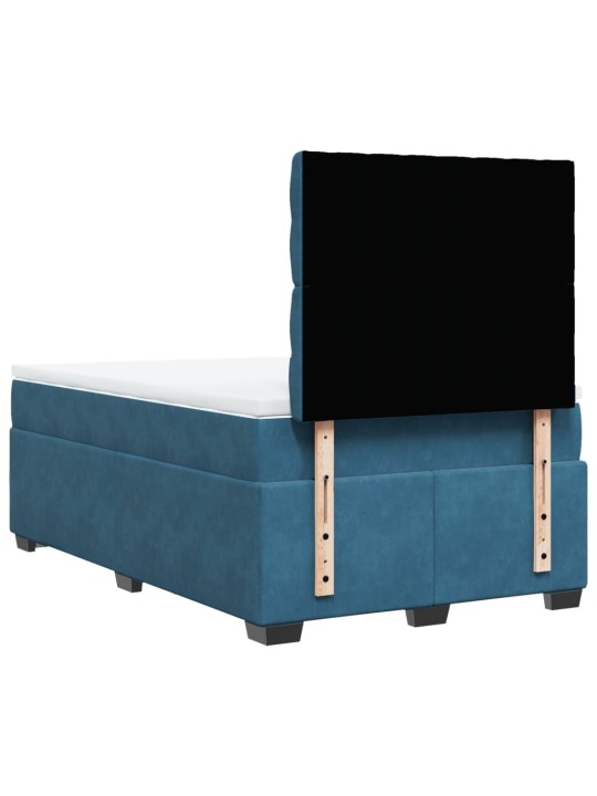 Box spring postel s matrací modrá 120 x 190 cm samet