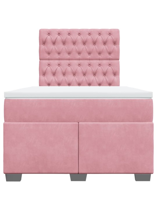 Box spring postel s matrací růžová 120x190 cm samet