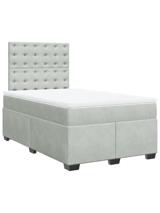 Box spring postel s matrací světle šedá 120x190 cm samet