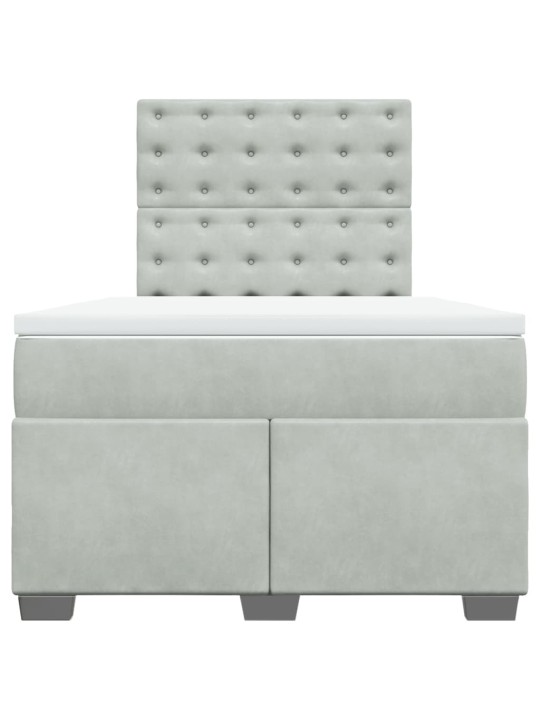 Box spring postel s matrací světle šedá 120x190 cm samet