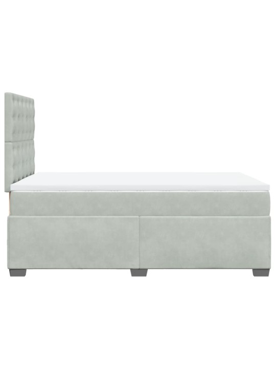 Box spring postel s matrací světle šedá 120x190 cm samet