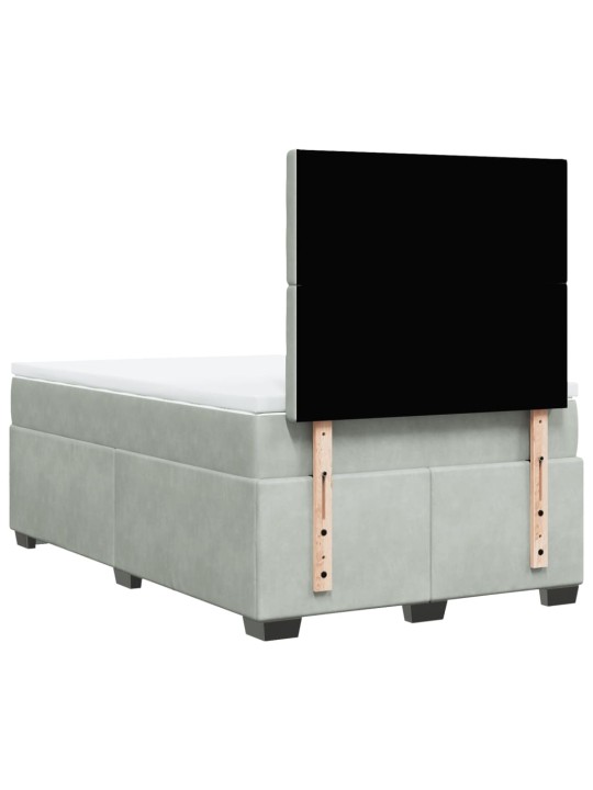 Box spring postel s matrací světle šedá 120x190 cm samet