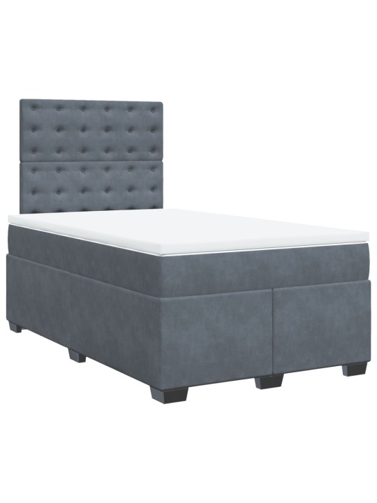 Box spring postel s matrací tmavě šedý 120x190 cm samet
