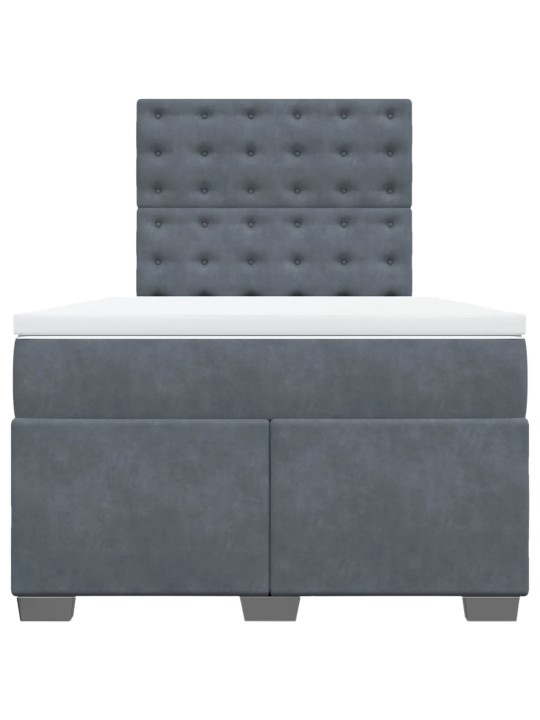 Box spring postel s matrací tmavě šedý 120x190 cm samet