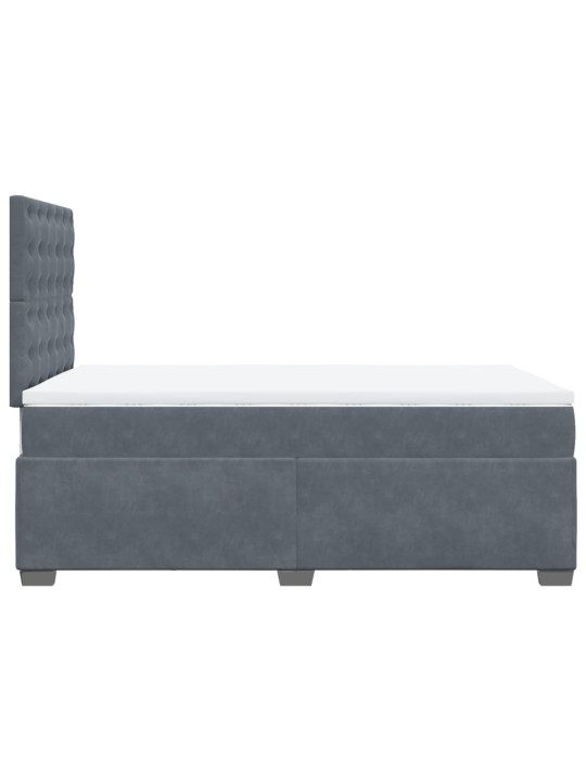 Box spring postel s matrací tmavě šedý 120x190 cm samet