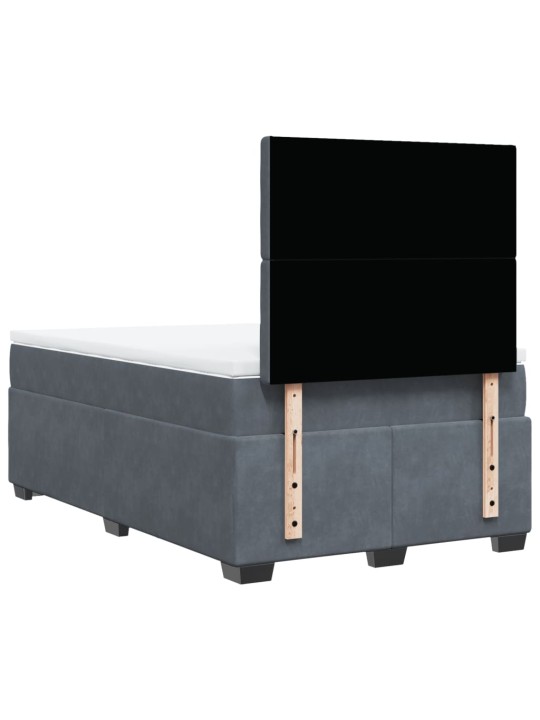Box spring postel s matrací tmavě šedý 120x190 cm samet