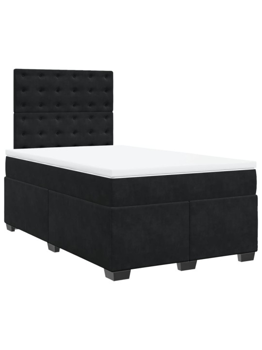 Box spring postel s matrací černá 120 x 190 cm samet