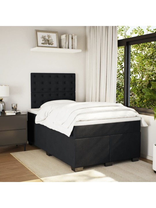 Box spring postel s matrací černá 120 x 190 cm samet