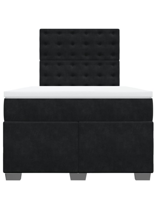 Box spring postel s matrací černá 120 x 190 cm samet