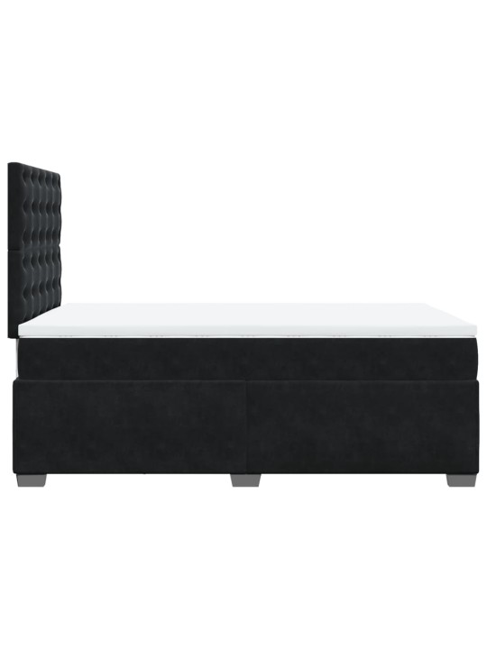 Box spring postel s matrací černá 120 x 190 cm samet