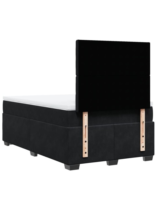 Box spring postel s matrací černá 120 x 190 cm samet