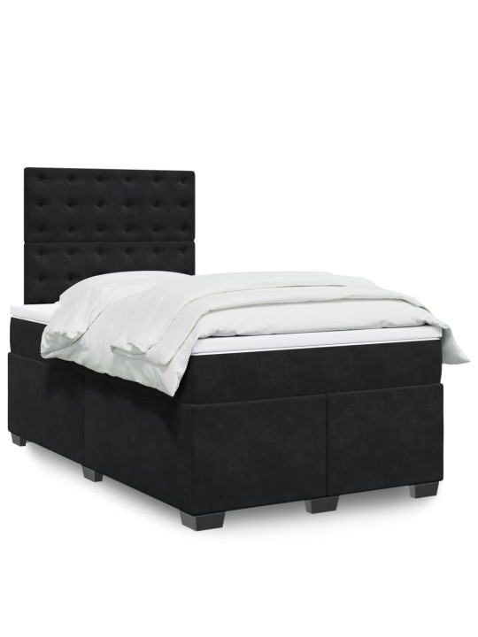Box spring postel s matrací černá 120 x 190 cm samet