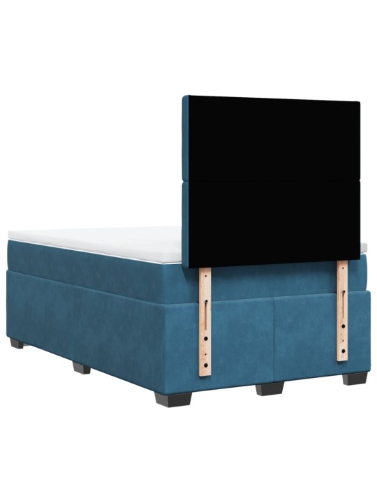 Box spring postel s matrací modrá 120 x 190 cm samet