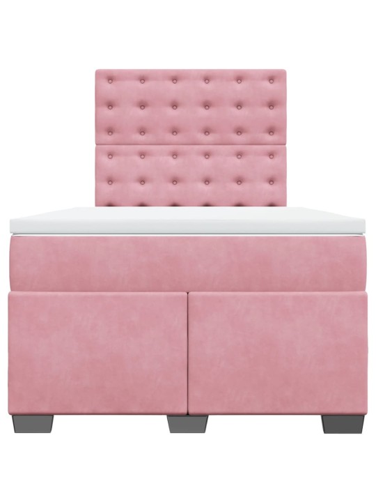 Box spring postel s matrací růžová 120x190 cm samet