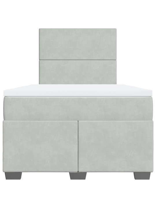 Box spring postel s matrací světle šedá 120 x 200 cm samet