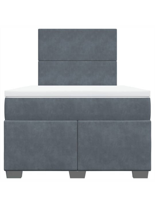 Box spring postel s matrací tmavě šedá 120 x 200 cm samet