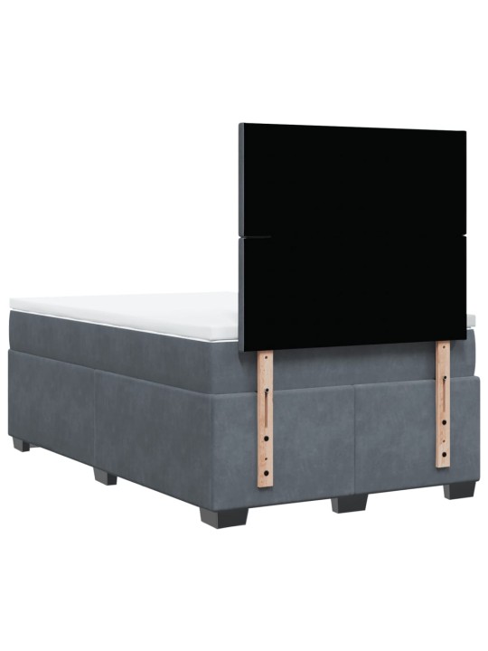 Box spring postel s matrací tmavě šedá 120 x 200 cm samet