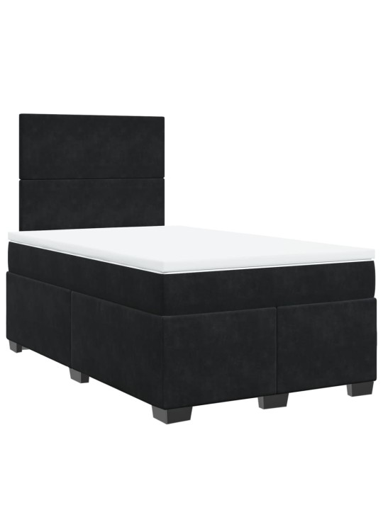 Box spring postel s matrací černá 120 x 200 cm samet