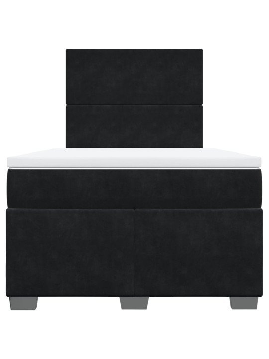 Box spring postel s matrací černá 120 x 200 cm samet
