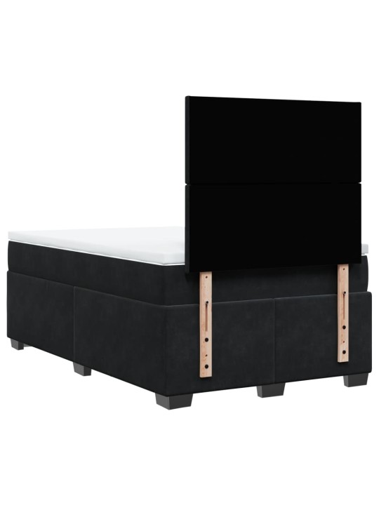 Box spring postel s matrací černá 120 x 200 cm samet