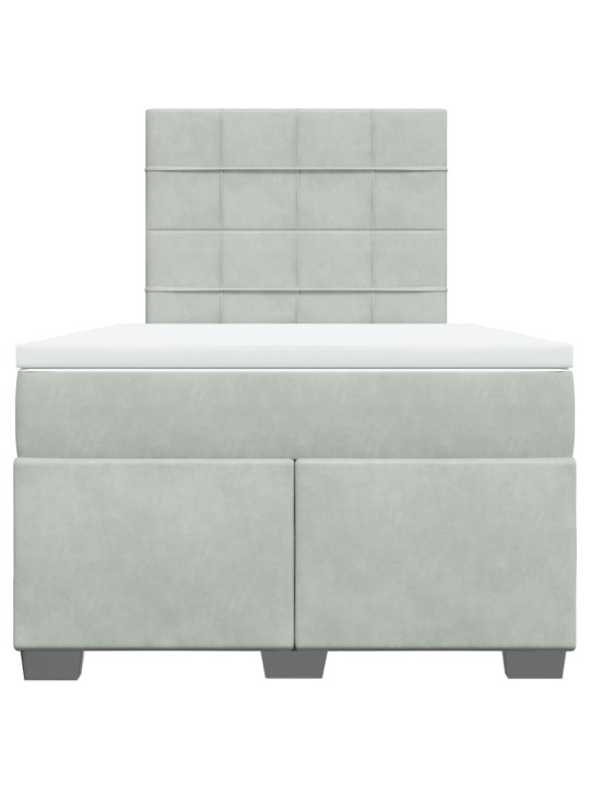 Box spring postel s matrací světle šedá 120 x 200 cm samet