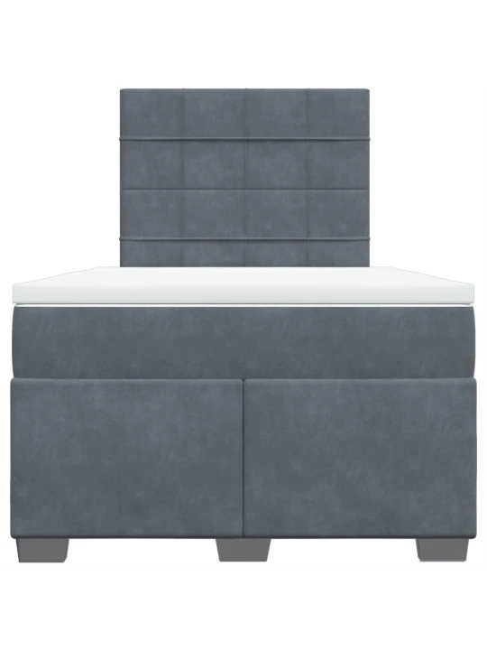 Box spring postel s matrací tmavě šedá 120 x 200 cm samet