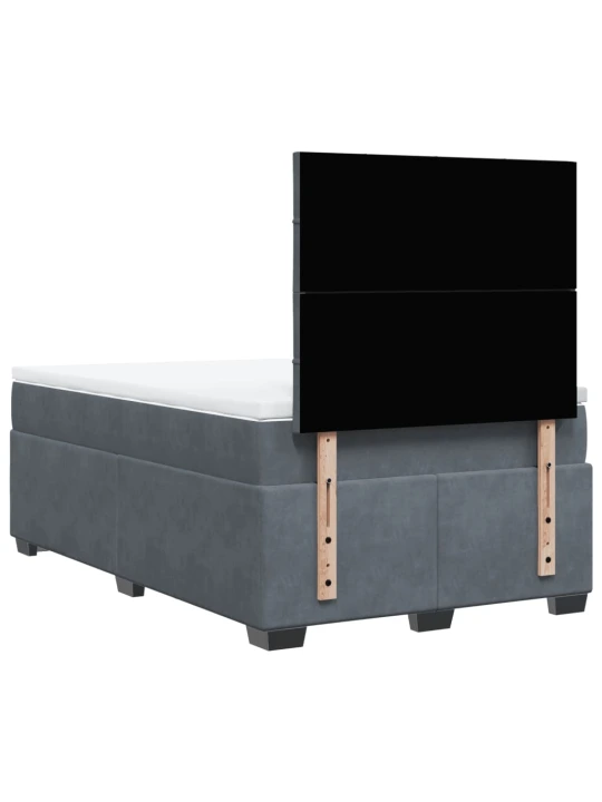 Box spring postel s matrací tmavě šedá 120 x 200 cm samet