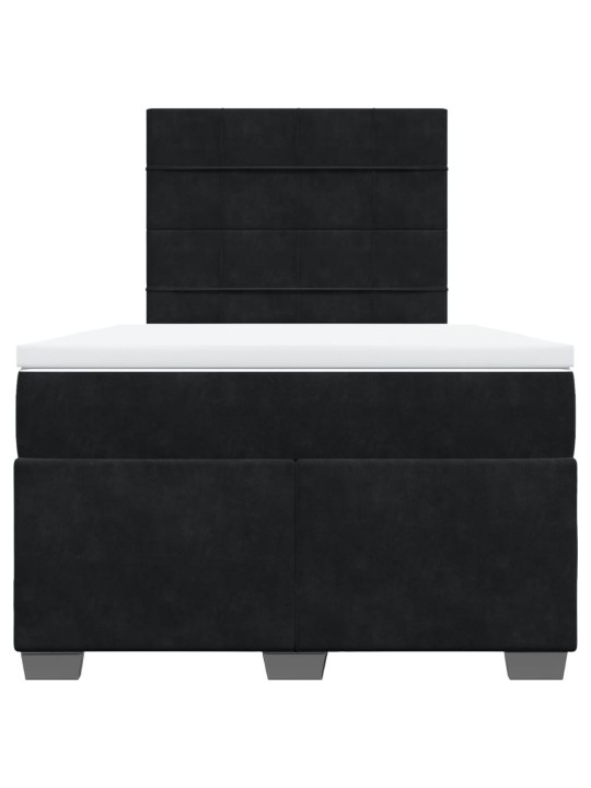 Box spring postel s matrací černá 120 x 200 cm samet