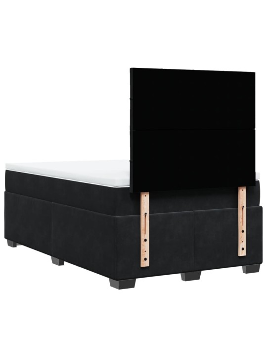 Box spring postel s matrací černá 120 x 200 cm samet