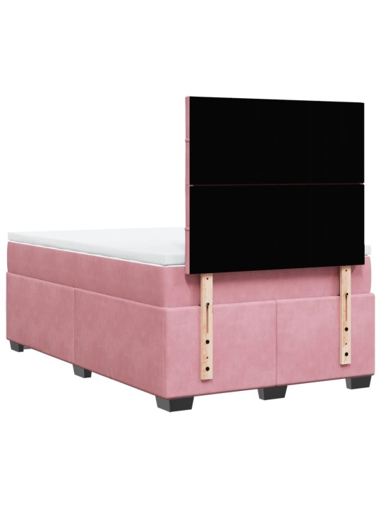 Box spring postel s matrací růžová 120 x 200 cm samet