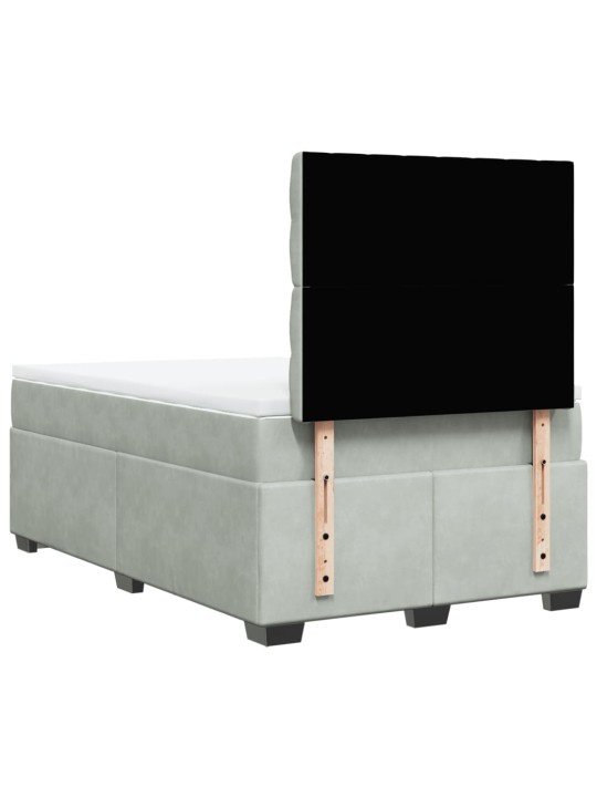 Box spring postel s matrací světle šedá 120 x 200 cm samet