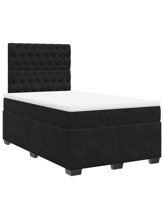 Box spring postel s matrací černá 120 x 200 cm samet
