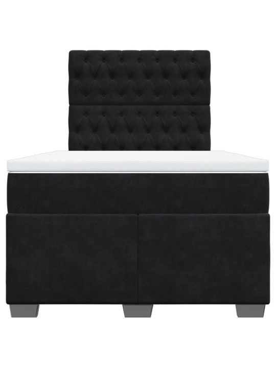 Box spring postel s matrací černá 120 x 200 cm samet