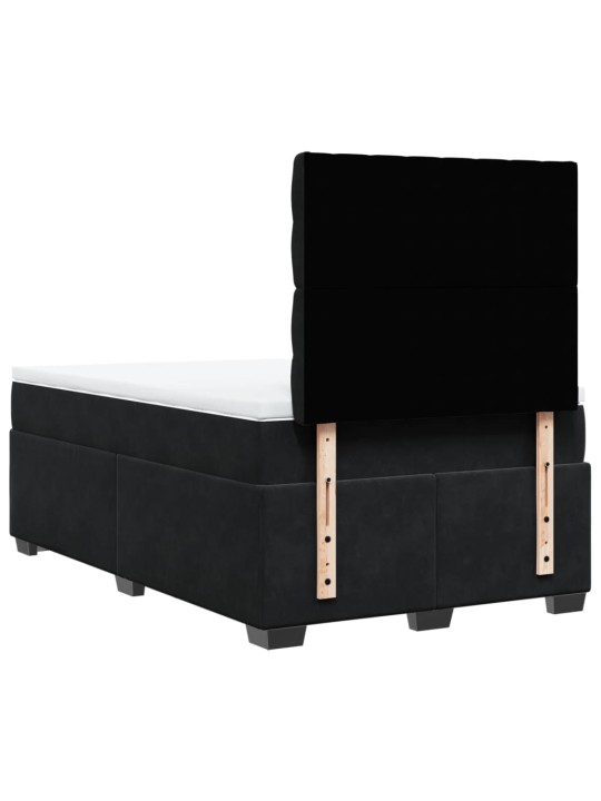 Box spring postel s matrací černá 120 x 200 cm samet