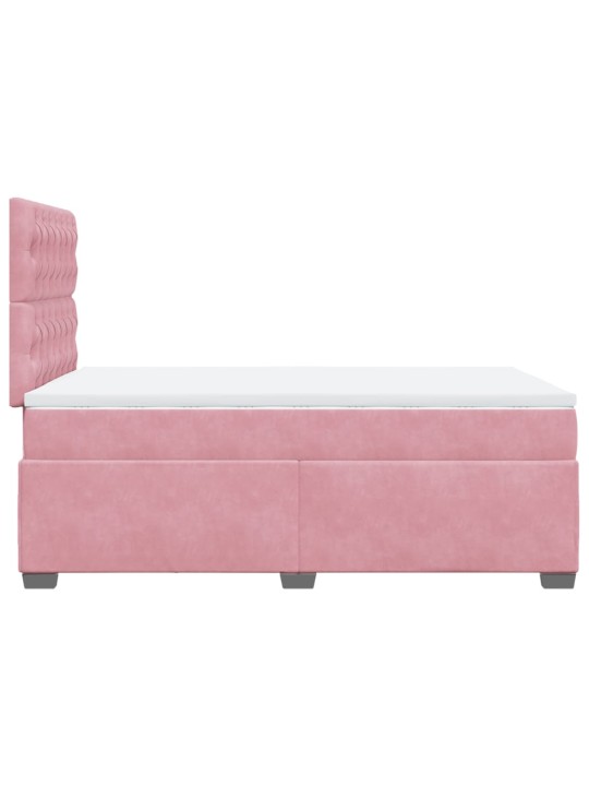 Box spring postel s matrací růžová 120 x 200 cm samet