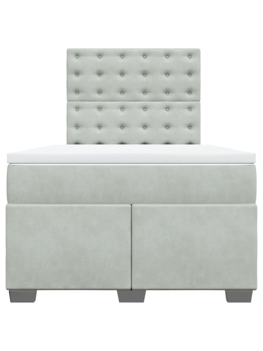 Box spring postel s matrací světle šedá 120 x 200 cm samet