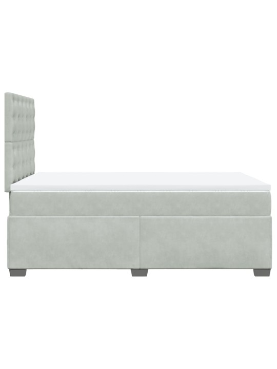 Box spring postel s matrací světle šedá 120 x 200 cm samet
