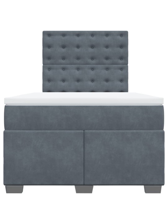 Box spring postel s matrací tmavě šedá 120 x 200 cm samet