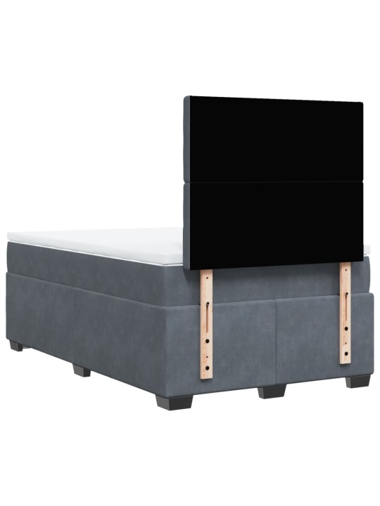 Box spring postel s matrací tmavě šedá 120 x 200 cm samet