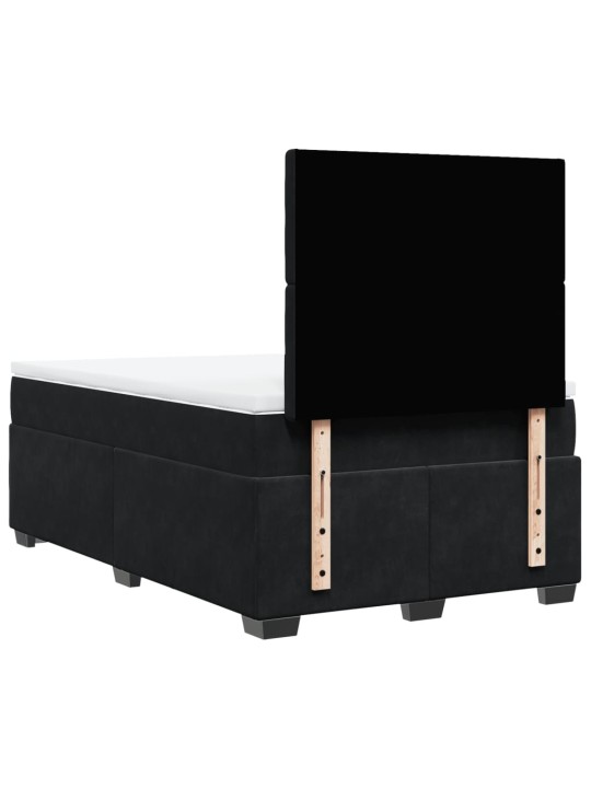 Box spring postel s matrací černá 120 x 200 cm samet