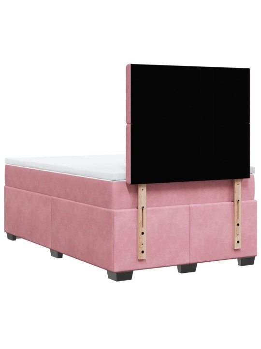 Box spring postel s matrací růžová 120 x 200 cm samet
