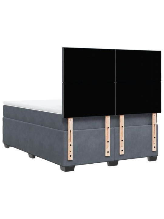 Box spring postel s matrací tmavě šedý 140 x 190 cm samet