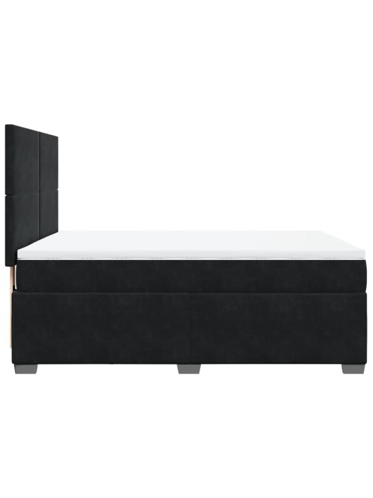 Box spring postel s matrací černá 140 x 190 cm samet