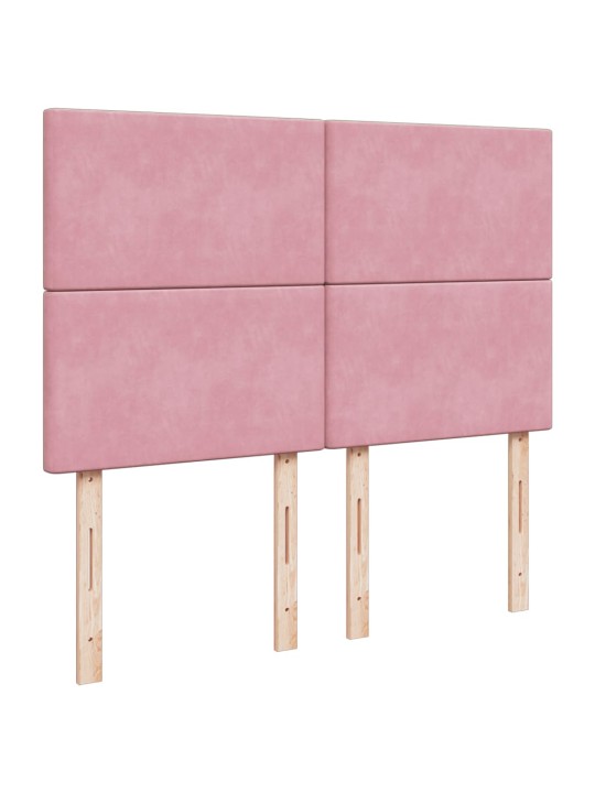 Box spring postel s matrací růžová 140x190 cm samet