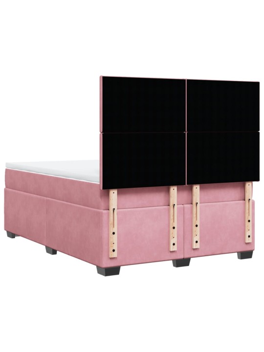 Box spring postel s matrací růžová 140x190 cm samet
